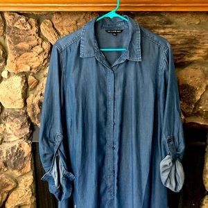 Denim long sleeve button  shirt 2x